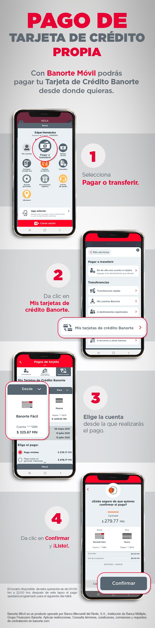 Infografía Banorte Móvil Pago Programado TDC