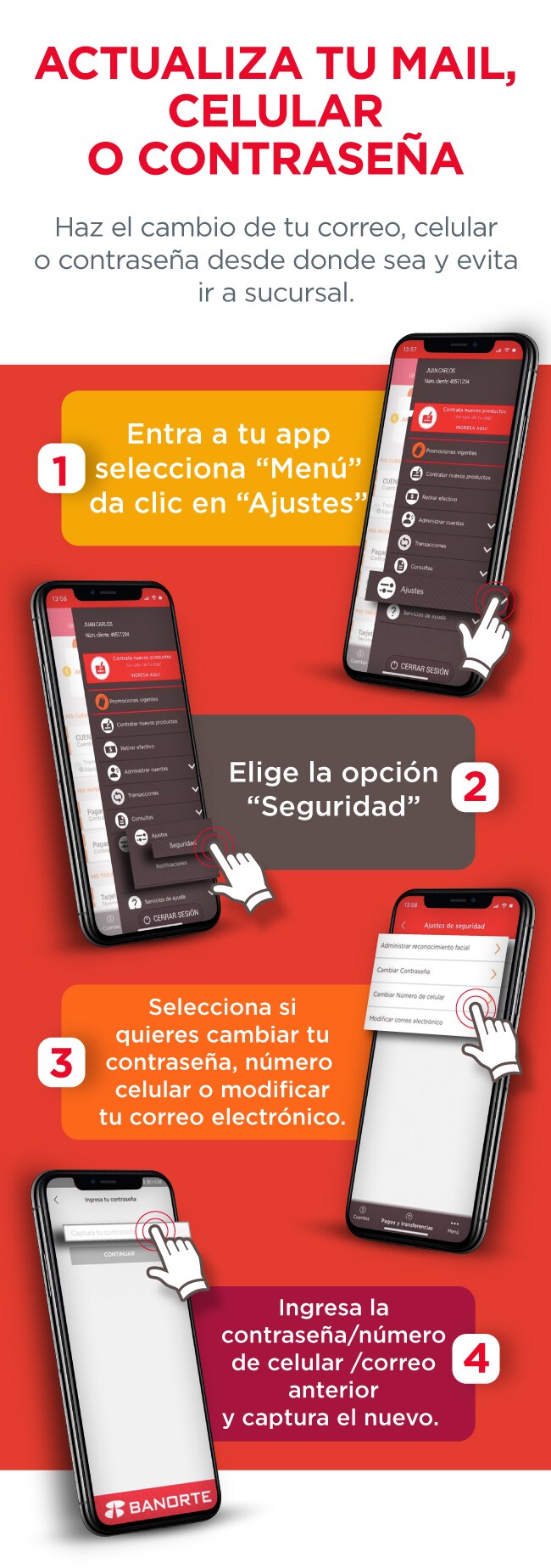 Infografía Actualiza tus datos desde la app