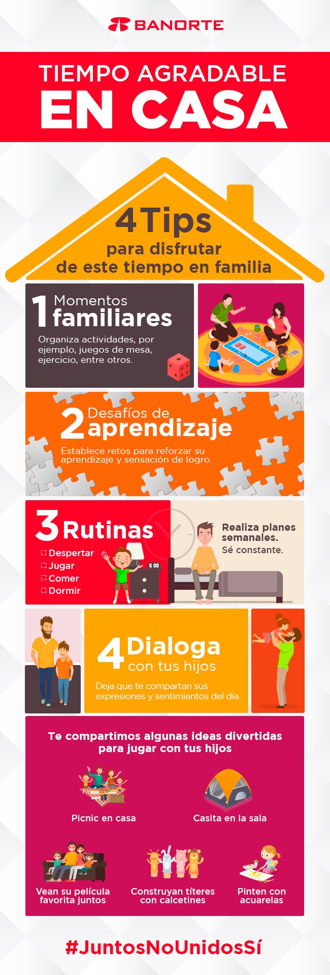 Infografía Actividades para los niños en casa