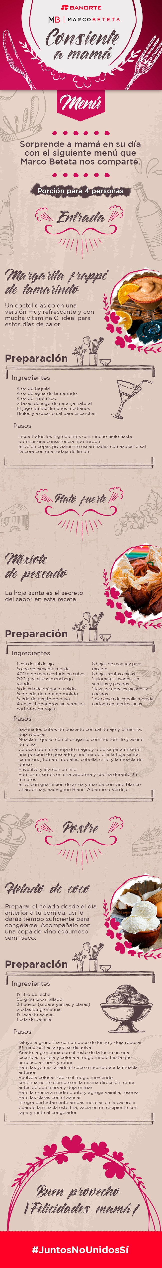 Infografía Menú día de las Madres