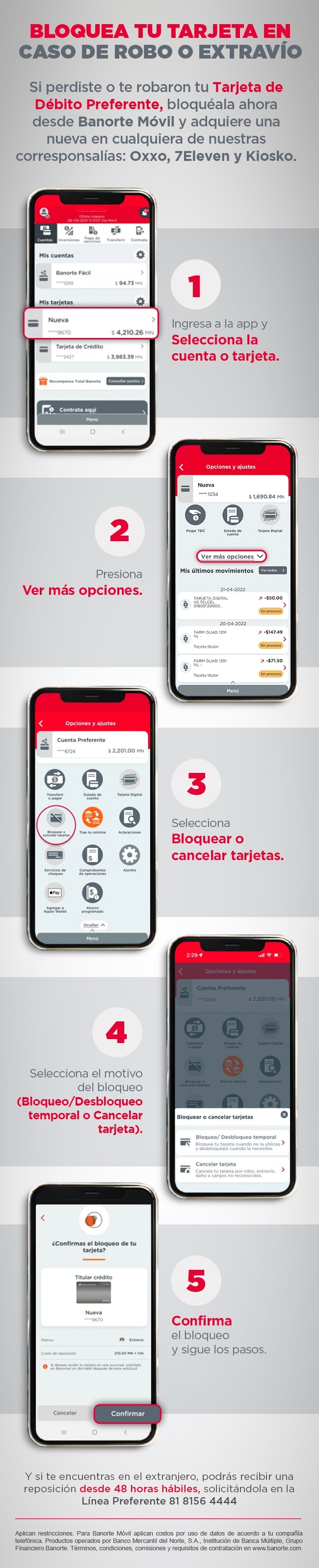 Bloquea o cancela tu tarjeta