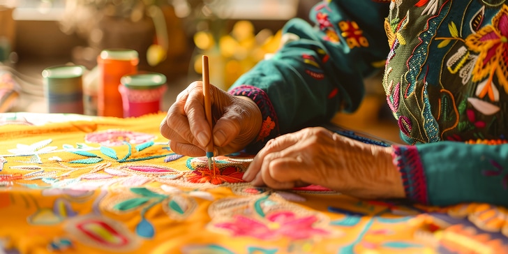 Mujeres mayas son capacitadas para impulsar el bordado